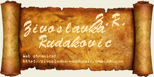 Živoslavka Rudaković vizit kartica